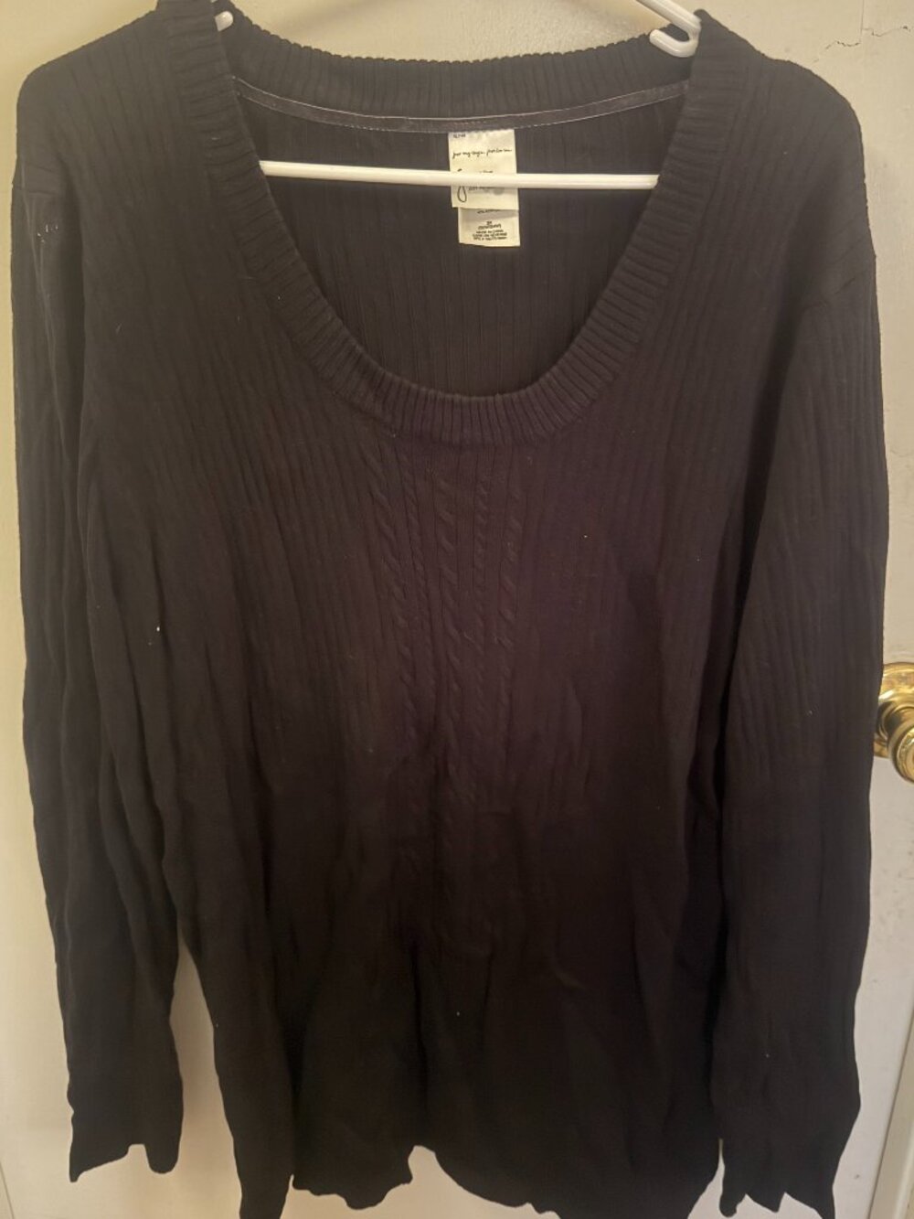 Just My Size Black Knit Pullover W 3X